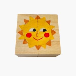 Wooden Picture Block Puzzle Nature Sun 1"